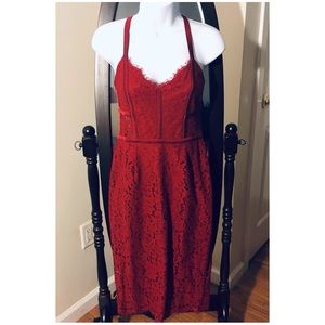 Express Red Lace Dress